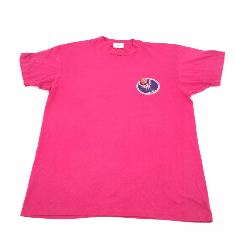 Vintage SS 1980s Challenger Space Shuttle Launch T-Shirt Size Large Adult Pink L